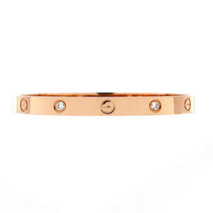 Cartier Love 4 Diamond Bracelet 18K Rose Gold with Diamonds